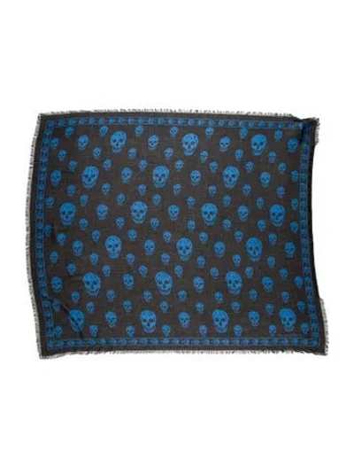 Pre-owned Alexander Mcqueen Printed Scarf In Black