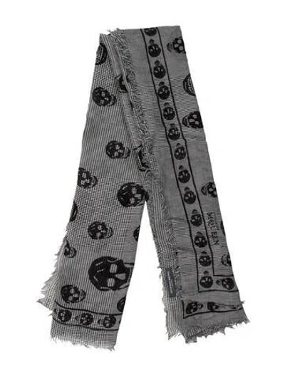 Pre-owned Alexander Mcqueen Printed Scarf In Black