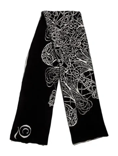 Pre-owned Alexander Mcqueen Printed Scarf In Black
