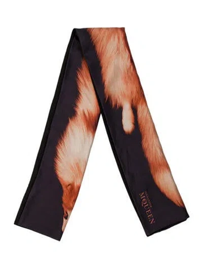 Pre-owned Alexander Mcqueen Printed Scarf In Blue