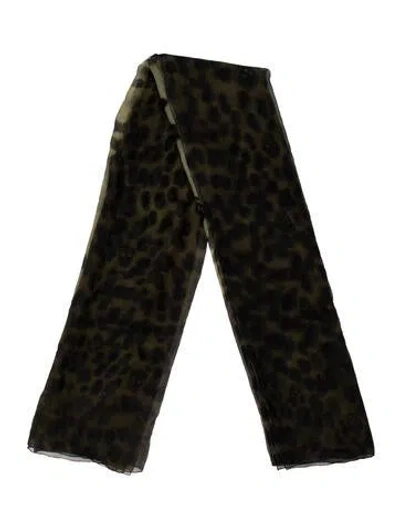 Pre-owned Alexander Mcqueen Printed Scarf In Green