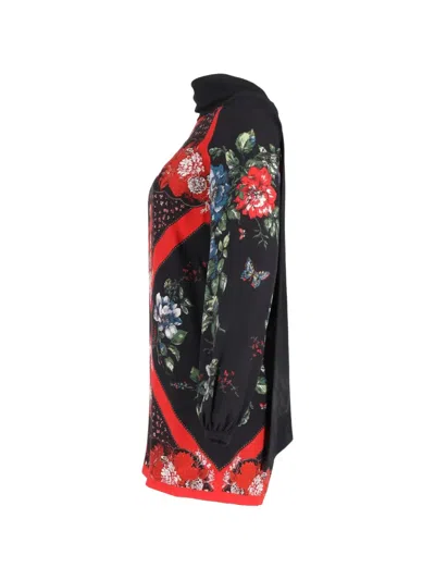 Pre-owned Alexander Mcqueen Printed Scarf Mini Dress In Black