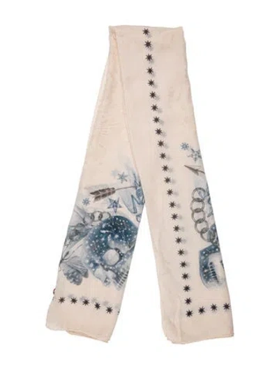 Pre-owned Alexander Mcqueen Printed Scarf W/ Tags In Neutral