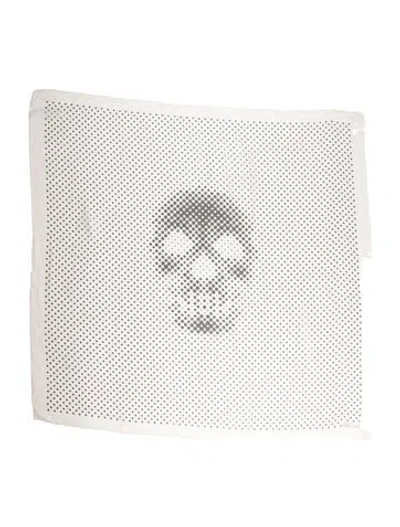 Pre-owned Alexander Mcqueen Printed Scarf In White