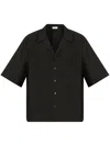 Alexander Mcqueen Camp Collar Hawaiian Black Viscose Shirt In Black