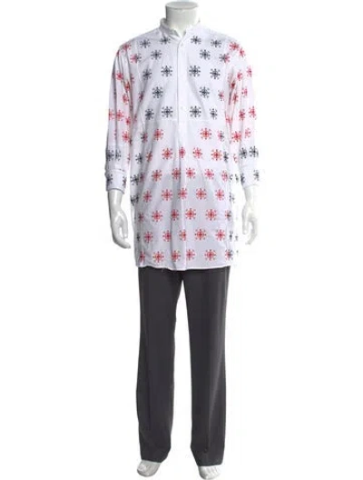 Pre-owned Alexander Mcqueen Printed Short Sleeve Shirt In White
