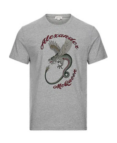 Alexander Mcqueen Printed Short-sleeved T-shirt In Gray