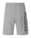 Alexander Mcqueen Alexander Mc Queen Bermuda Shorts With Graffiti Logo Print In Gray