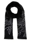 Alexander Mcqueen Printed Silk Foulard In Black