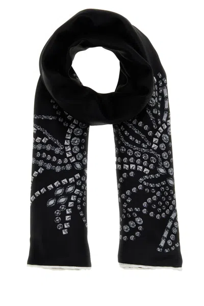 Alexander Mcqueen Printed Silk Foulard In White