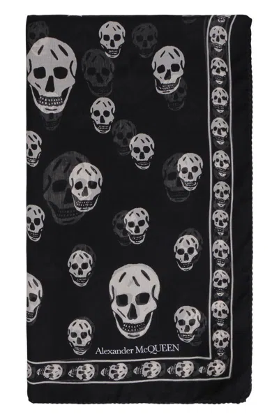 Alexander Mcqueen Printed Silk Scarf