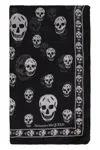 Alexander Mcqueen Wool Scarf With Biker Skull Pattern In Black
