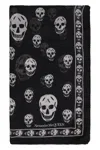 Alexander Mcqueen Wool Scarf With Biker Skull Pattern In Black
