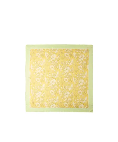 Alexander Mcqueen Printed Silk Scarf In Yellow