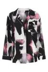 Alexander Mcqueen Silk T-shirt In White/black