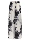 Alexander Mcqueen Floral Silk Pajama Pants In Blue