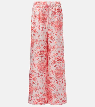 Alexander Mcqueen Printed Silk Wide-leg Pants