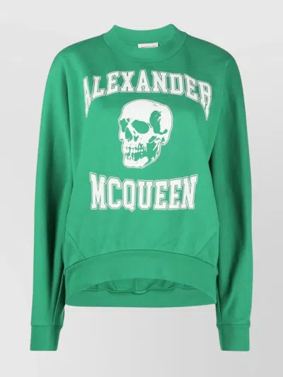ALEXANDER MCQUEEN PRINTED SKULL CREW NECK SWEATER