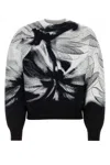 Alexander Mcqueen Blackwhite Printed Stretch Sweater