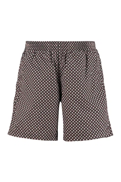 Alexander Mcqueen Printed Swim Shorts In Black