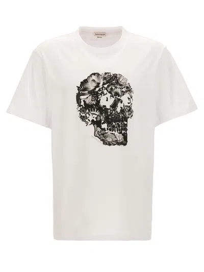 Alexander Mcqueen Crew Neck Graphic Print T-shirt In White