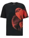 Alexander Mcqueen Loose Fit Cotton T-shirt With Graphic Print In Black