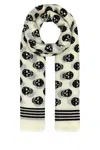 Alexander Mcqueen Printed Wool Scarf In Yellow