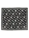 Alexander Mcqueen Skull Printed Frayed-edge Scarf In Black