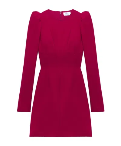 Alexander Mcqueen Puff-sleeve Fitted Dress In Red