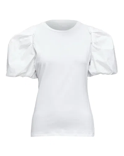 Pre-owned Alexander Mcqueen Puff Sleeve Fitted Top In White/white