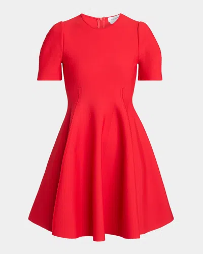 Alexander Mcqueen Knitted Mini Dress In Red