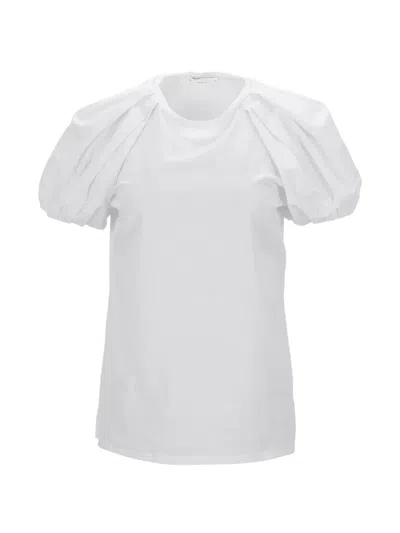 Pre-owned Alexander Mcqueen Puff-sleeve T-shirt In White