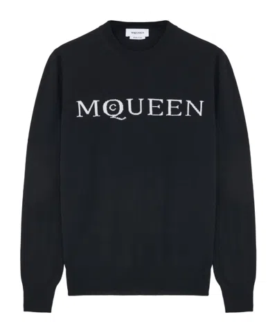ALEXANDER MCQUEEN ALEXANDER MCQUEEN LOGO INTARSIA-KNIT CREWNECK JUMPER