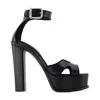 Alexander Mcqueen Silver Hardware Ankle Strap Open Toe Pumps In Black