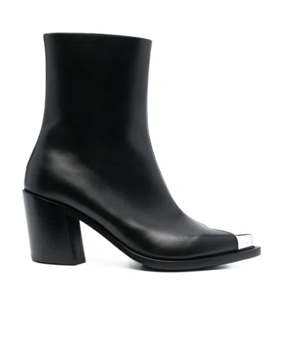 Alexander Mcqueen Punk 75mm Metal Toe-cap Boots In Black
