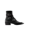 ALEXANDER MCQUEEN PUNK ANKLE BOOTS - LEATHER - BLACK/SILVER
