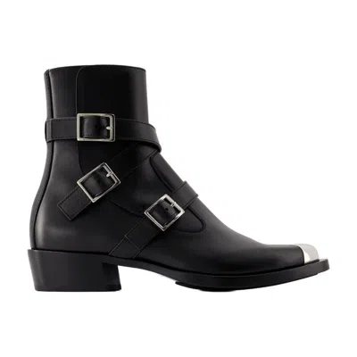 Alexander Mcqueen Punk Ankle Boots In Black