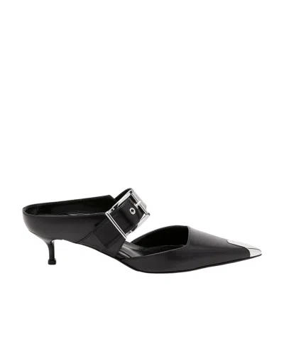 ALEXANDER MCQUEEN ALEXANDER MCQUEEN PUNK BUCKLE POINTED TOE MULES