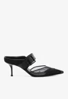 Alexander Mcqueen Punk Buckle 65 Mules In Black
