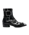 Alexander Mcqueen Punk Buckle Boots In Black