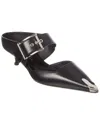 Alexander Mcqueen 115 Toe Cap Punk Leather Mules In Black