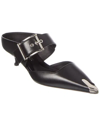ALEXANDER MCQUEEN ALEXANDER MCQUEEN PUNK BUCKLE LEATHER MULE