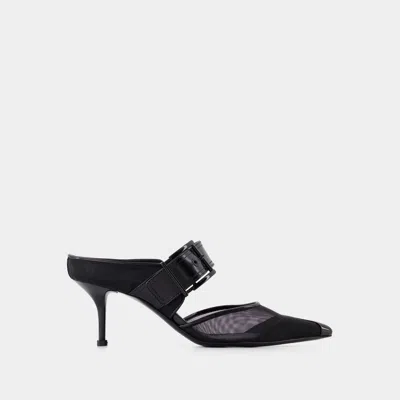 ALEXANDER MCQUEEN PUNK BUCKLE PUMPS - ALEXANDER MCQUEEN - BLACK - LEATHER