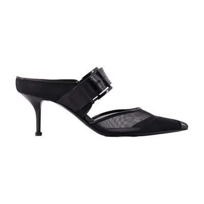 Alexander Mcqueen Punk Buckle Pumps  Black Leather
