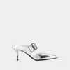 Alexander Mcqueen Leather Punk Pumps With 4 Cm Heel Height In Grey