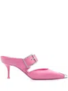 Alexander Mcqueen Pink Pink Punk Buckled Leather Mules
