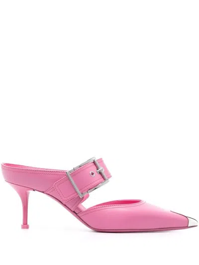 ALEXANDER MCQUEEN ALEXANDER MCQUEEN PUNK BUCKLED LEATHER MULES