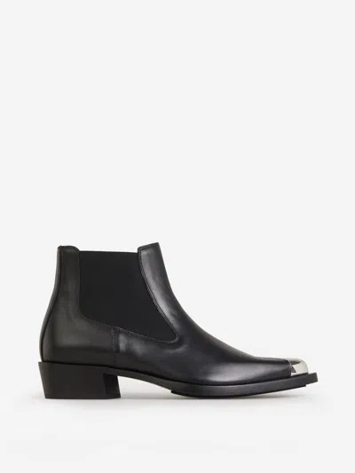 Alexander Mcqueen Punk Chelsea Boots In Smooth Leather