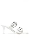 Alexander Mcqueen Boxcar Calfskin Dual-buckle Sandals