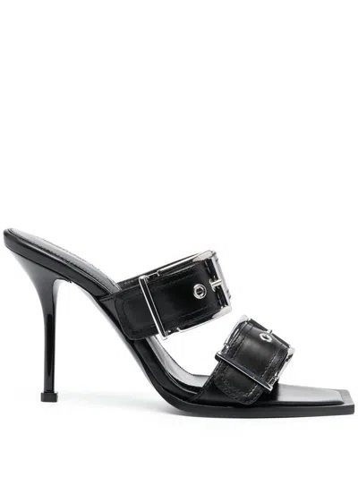 Alexander Mcqueen Punk Double Buckle Leather Sandals